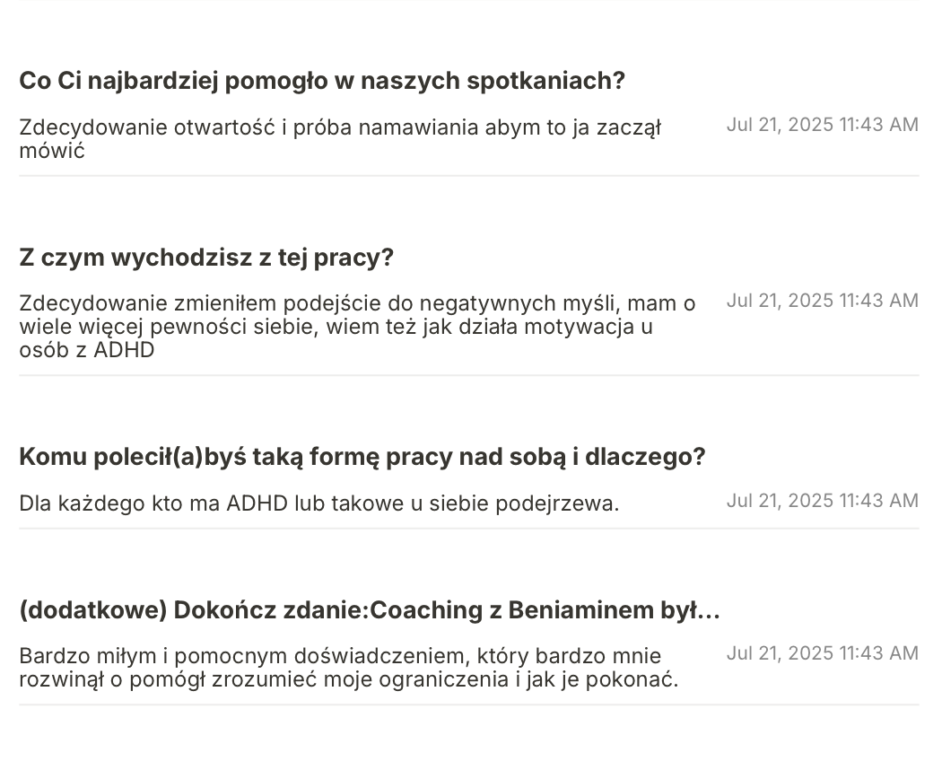 Opinia z formularza